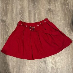Hot Topic Red Skater Mini Skirt with Tie Front